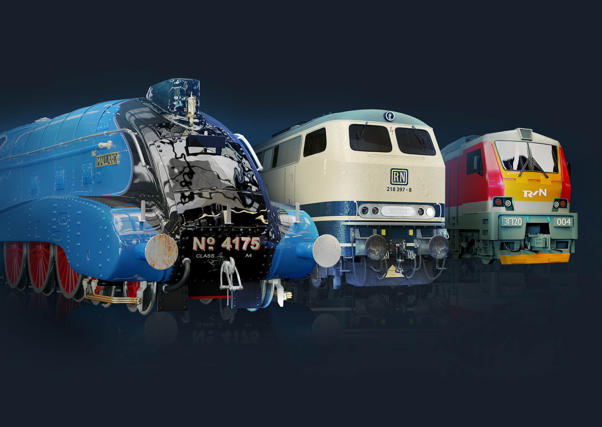Історичні періоди залізничної історії та понад 170 реалістичних локомотивів.